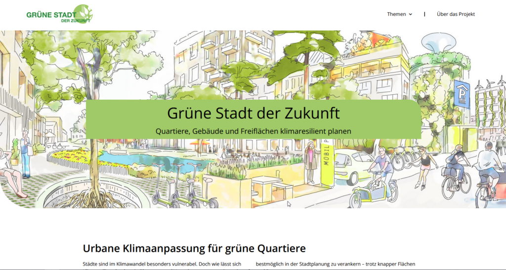 Homepage der Website www.gruene-stadt-der-zukunft.de